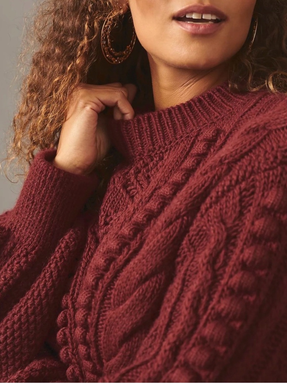 Anthropologie Cropped Cable Knit Sweater - Picture 3 of 11